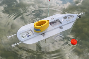 Das RC-U-Boot 'SubMarine'-Version August 2026 beim Abwurf der Rettungsboje